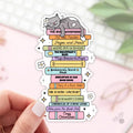 Cat On Stack Of Books Stickers / Bookish Stickers