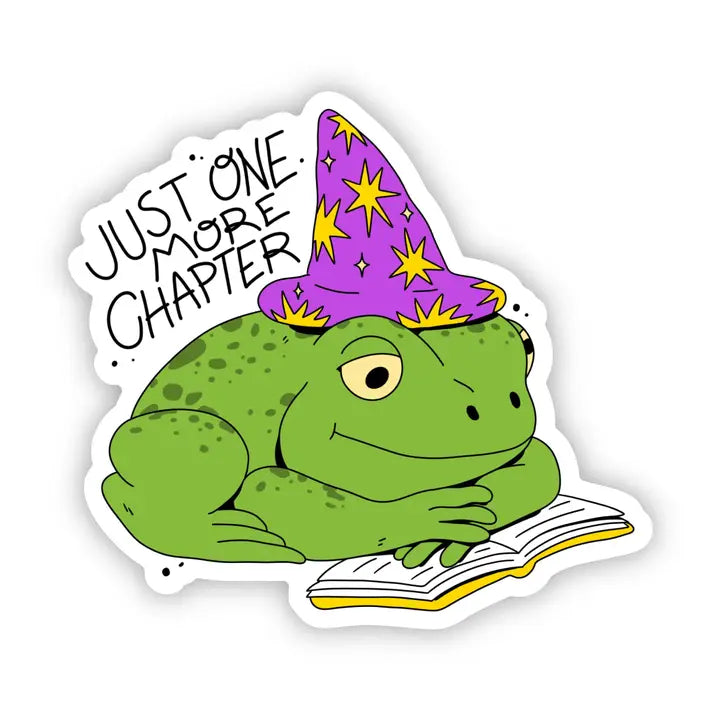 Just One More Chapter Witchy Frog Bookish Sticker