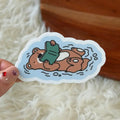 Otter Reading a Book Sticker