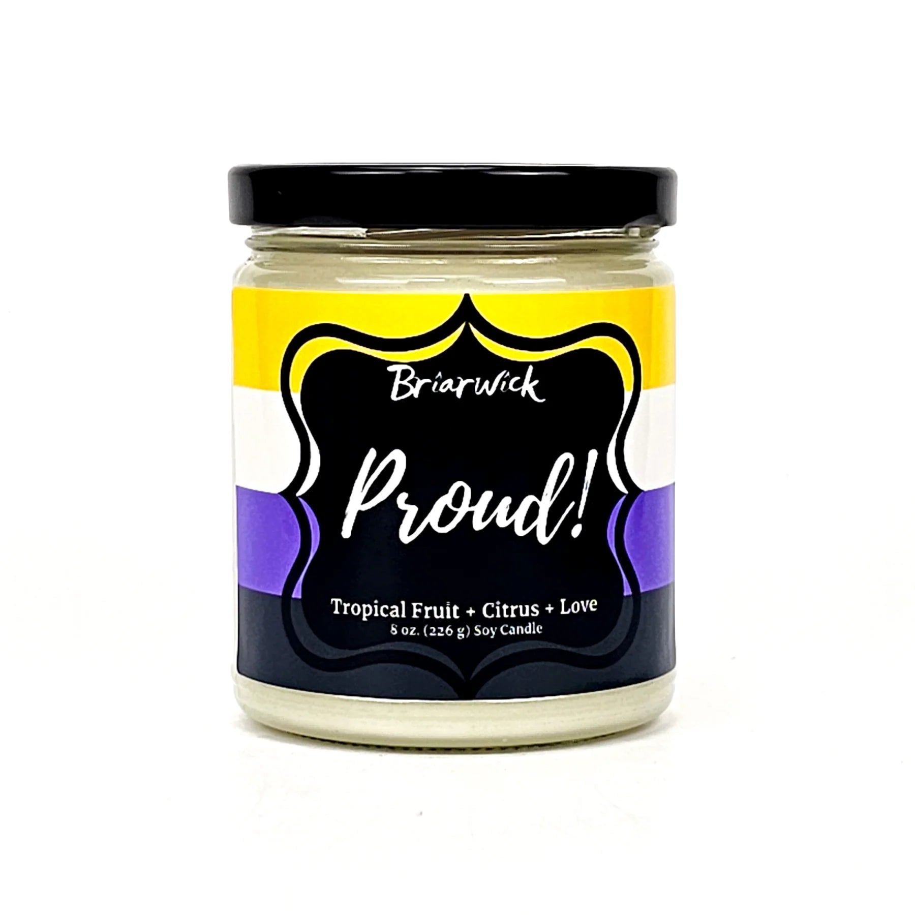 Proud! 4 oz Jars- Special Edition Pride Candle - Nonbinary Flag
