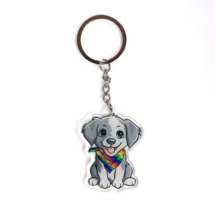 Pride Puppy Keychain