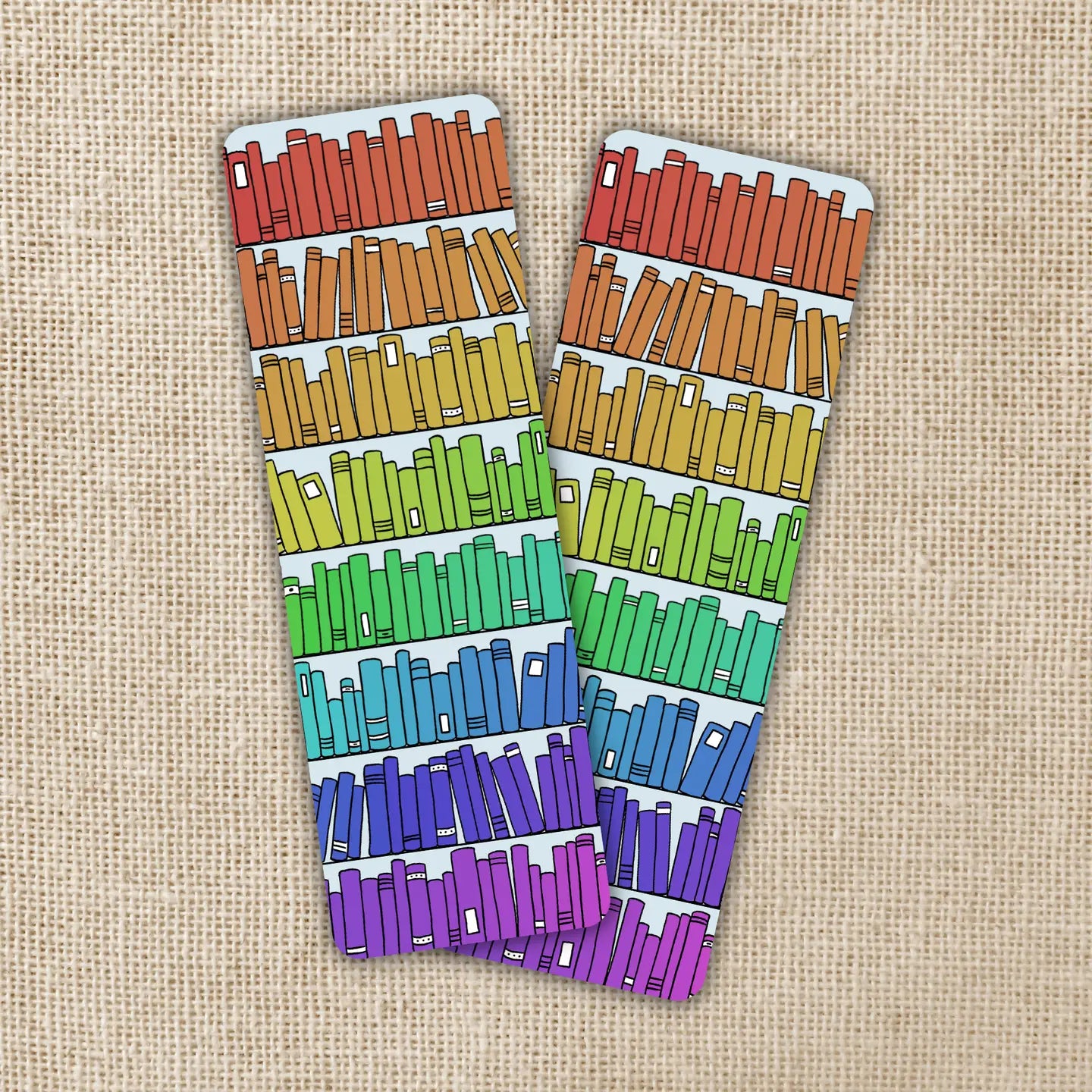 Rainbow Bookshelf Bookmark