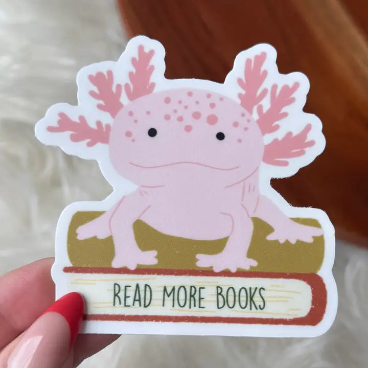 Read More Books Cute Axolotl Sticker