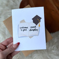 "Welcome to your next chapter" Graduation Book Card