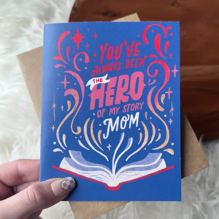 "You've always been the hero" Blue Mother's Day Card