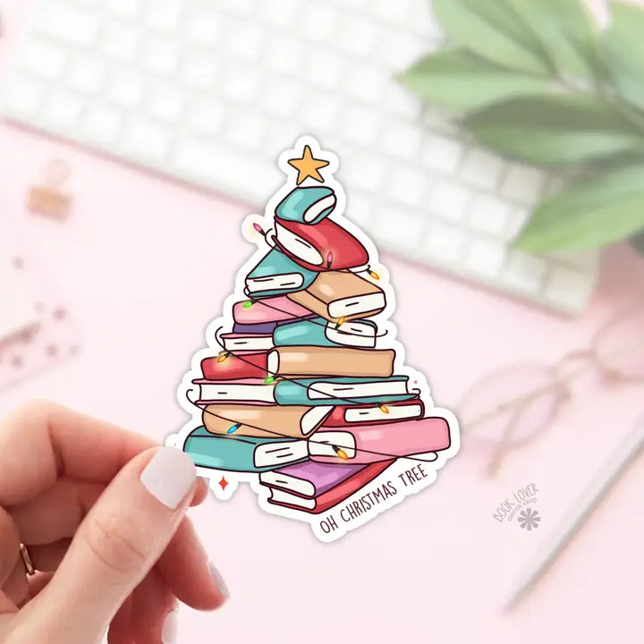 719. Christmas Tree with Books / Bookish Stickers / Book Lover