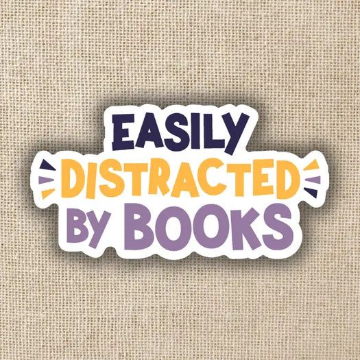 Easily Distracted By Books Sticker
