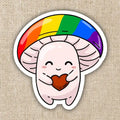 Gay Pride Flag Mushroom Sticker