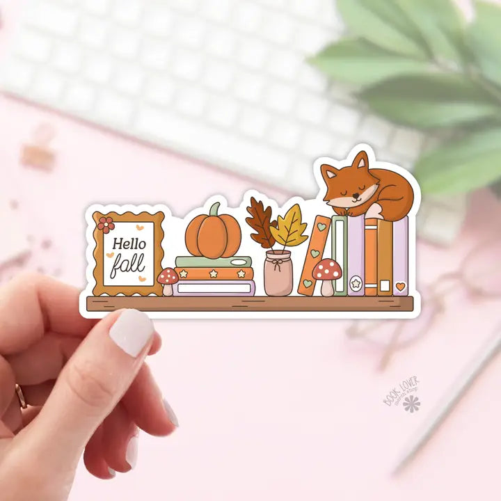 Hello Fall Bookshelf Stickers