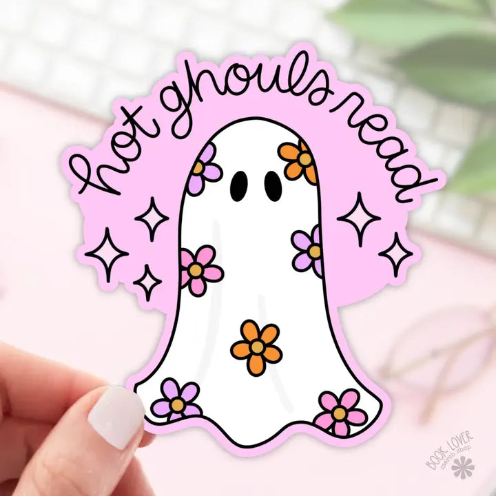 716. Hot Ghouls Read Stickers / Bookish Ghost Stickers / Book