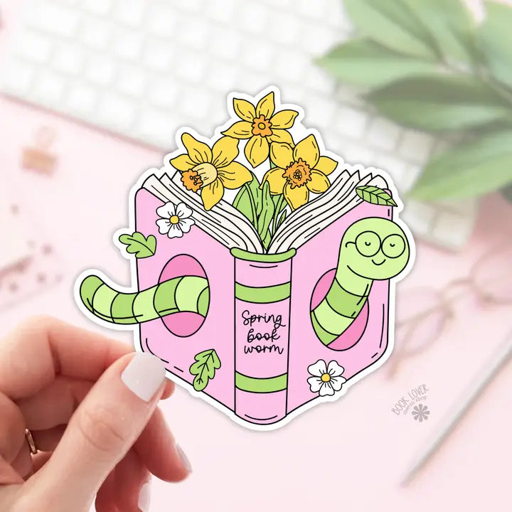 Spring Book Worm Stickers / Bookish Spring Stickers