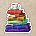 Vintage Rainbow Book Stack Sticker